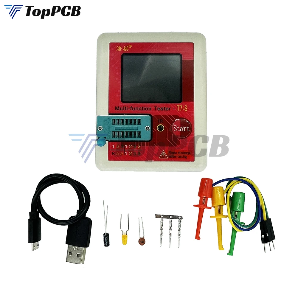 LCR-T7S Transistor Tester Multimeter Digital Diode Triode Capacitor Resistor Test Meter ESR MOSFET NPN PNP Detector Micro USB