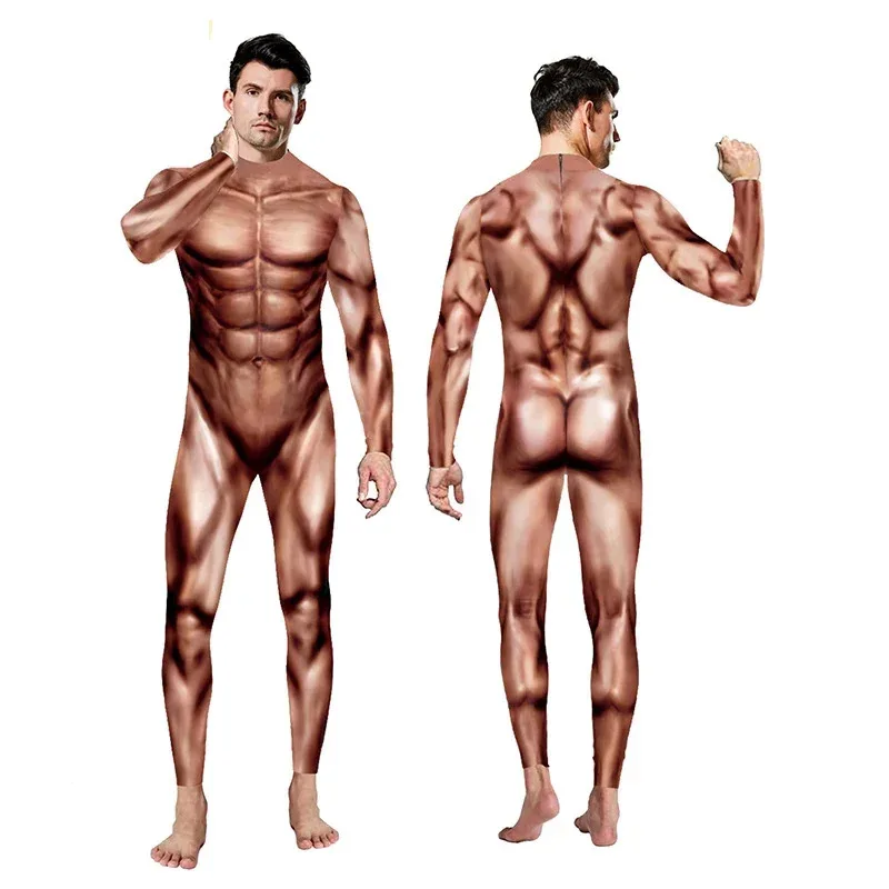 

Muscle Tights Jumpsuit Cosplay Eren Hunter Costume Men Women Halloween Party Performance Zentai Suit Bodysuit