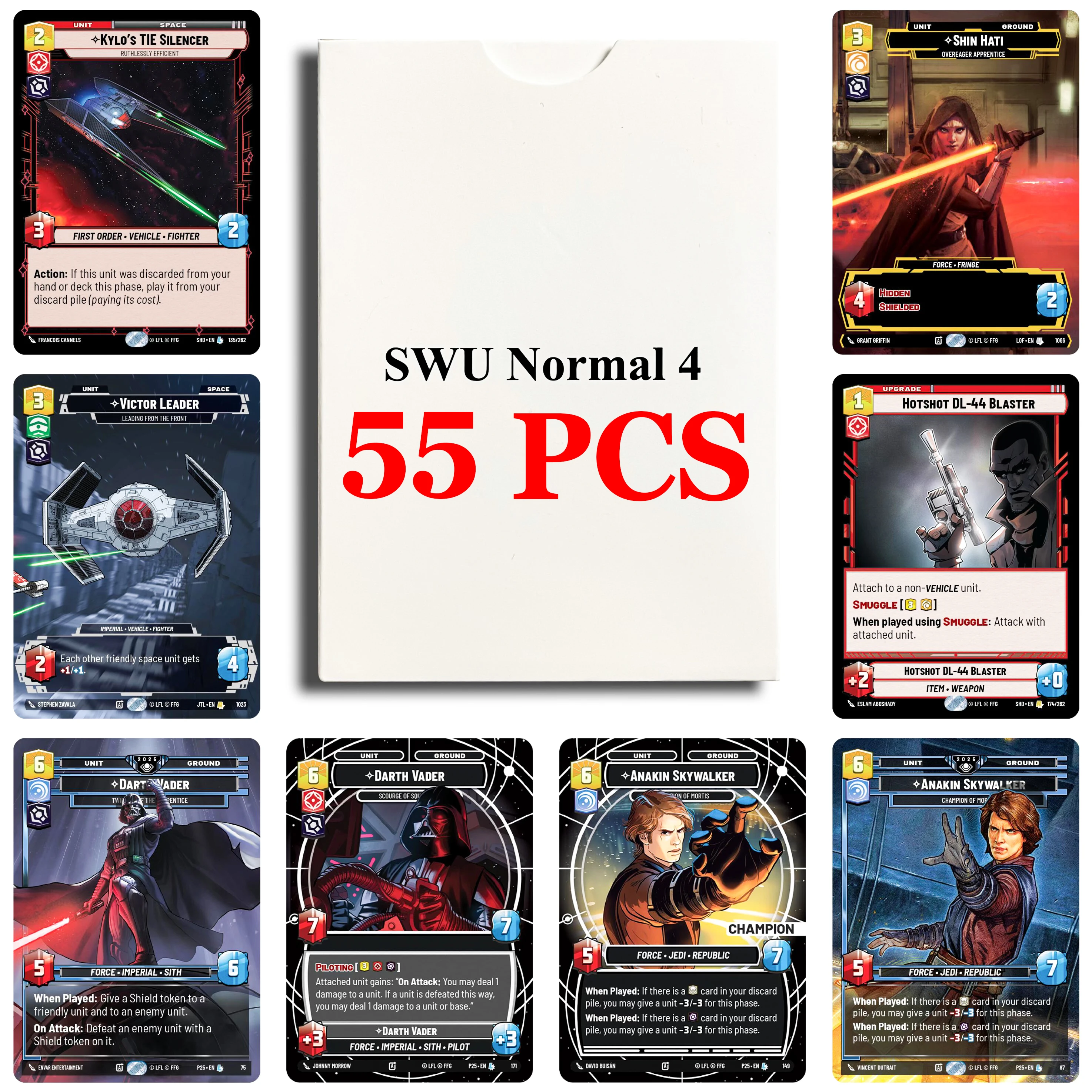 

55 шт./компл. обычные коллекционные карты SWUDB Proxy 2025 Promos (P25) Legends of the Force (LOF) Игровая карта Champion of Mortis TCG