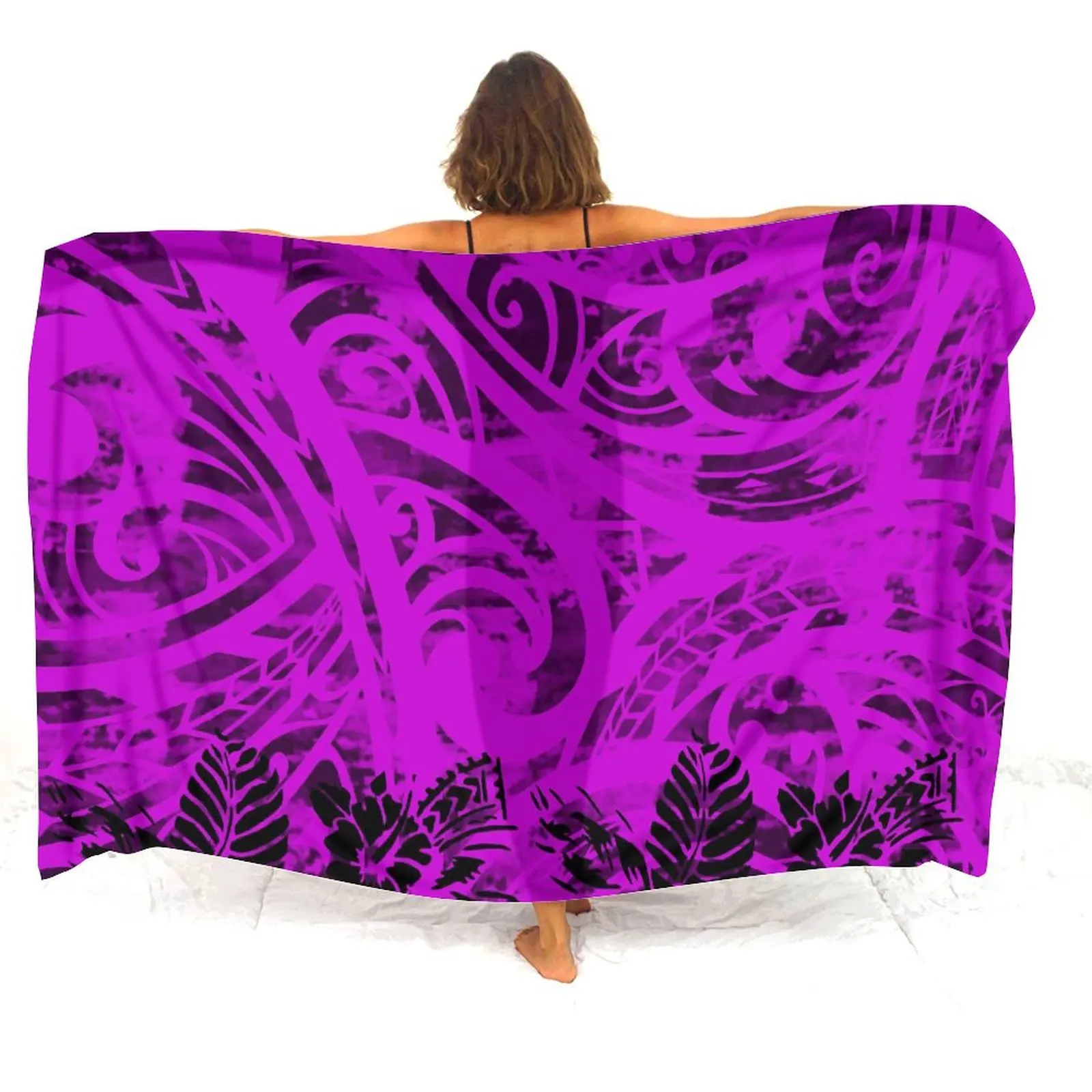 Beachside Sarong Women'S Summer One-Piece Jacket Polynesian Traditional Print Fashion All-In-One Bikini Wrap Wraps Skin Soft