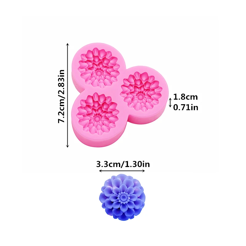 ping-pong daisy Flowers silicone mold DIY Rose floral resin phone case head rope hair accessories mold flower Chocolate Mold