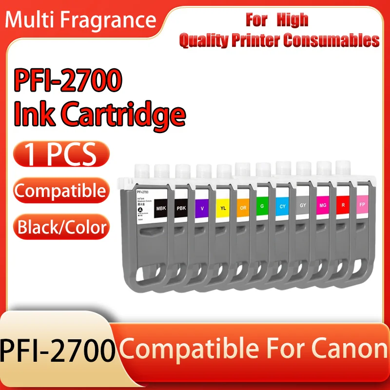 Cartouche d'encre PFI-2700 700ML YL/OR/G/PBK/CY/GY/MG/R/MBK/FP/V, Compatible avec imprimante Canon GP-2000 GP-4000 GP-4600S GP-6600S, 1 pièce
