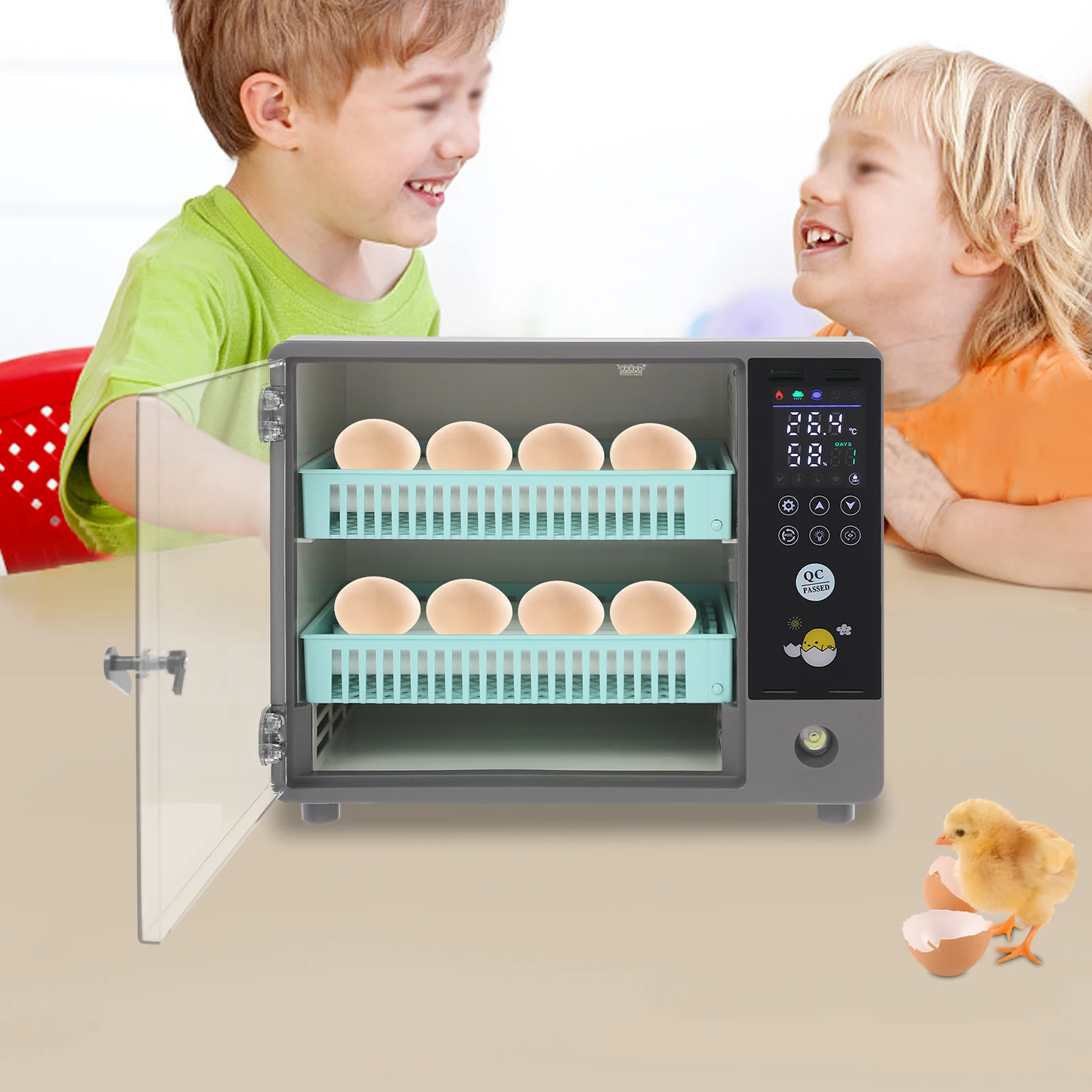

Automatic Egg Incubator for 24 Eggs with Temperature Control and Auto Turning for Chicken Duck Goose Pigeon Eggs Home Farm Use