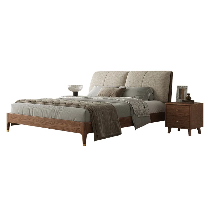 

Nordic all solid wood bed 1.8 meters double bed 1.5 meters ash wood small apartment sof modern simple master bedroom