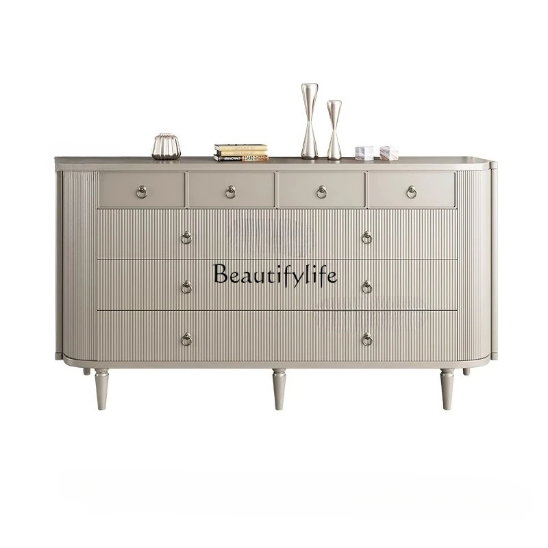

Postmodern American light luxury solid wood porch cabinet decorative bedroom storage edge entry wall cabinet