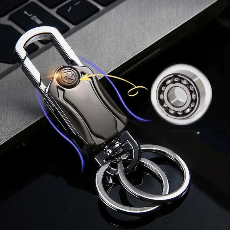 Multifunctional Fidget Spinner Keychain Metal Material Car Key Pendant 360 Rotatable Keychain with Bottle Opener for Boys Gift