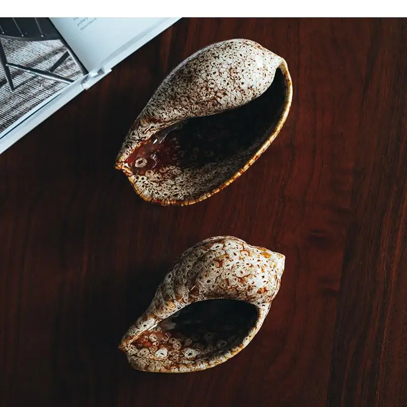 Conch Shaped Ceramic Dinner Plate Restaurant Appetizer Dessert Sushi Molecular Cuisine Specialty Tableware