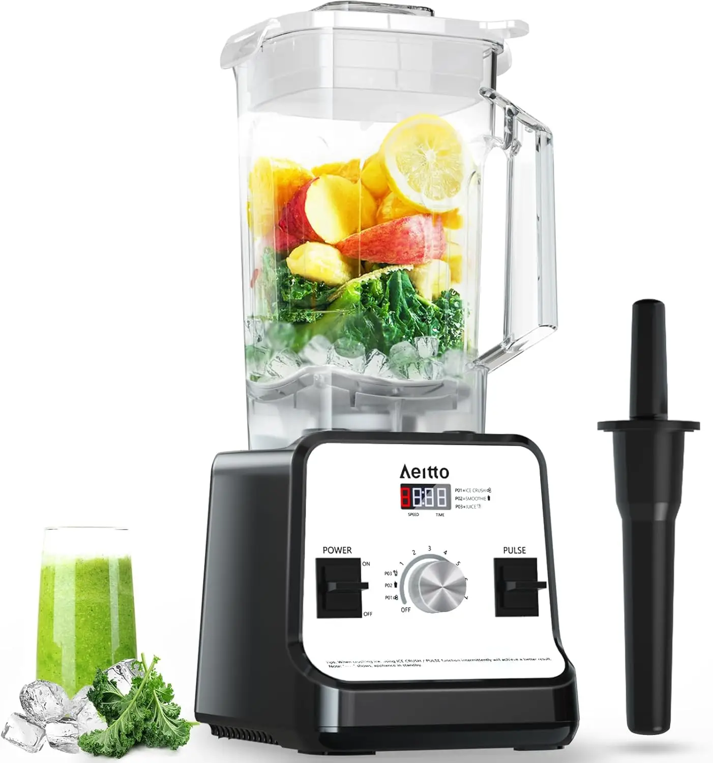 

1500-Watt Motor Blenders, Professional Countertop Blenders with 68 Oz Large Capacity for Ice Crush, Frozen Drinks, White