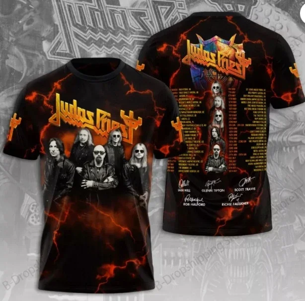 

Rock Band Judas Priest 3d Print T-shirt Men Women Fashion Hip Hop Short Sleeve Tops Tees Heavy Metal Clothing For Men Top Tshirt