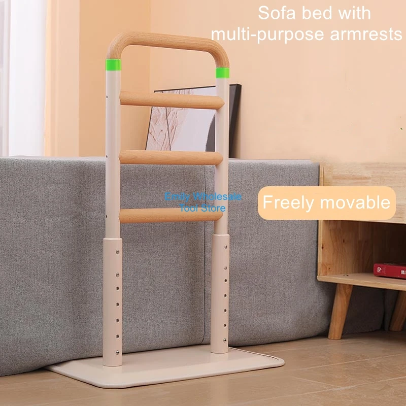 

Night-Light Assisting Handrail for Elderly Solid Wood Bedside Railing Toilet Handrail Safety Lift Aid for Seniors