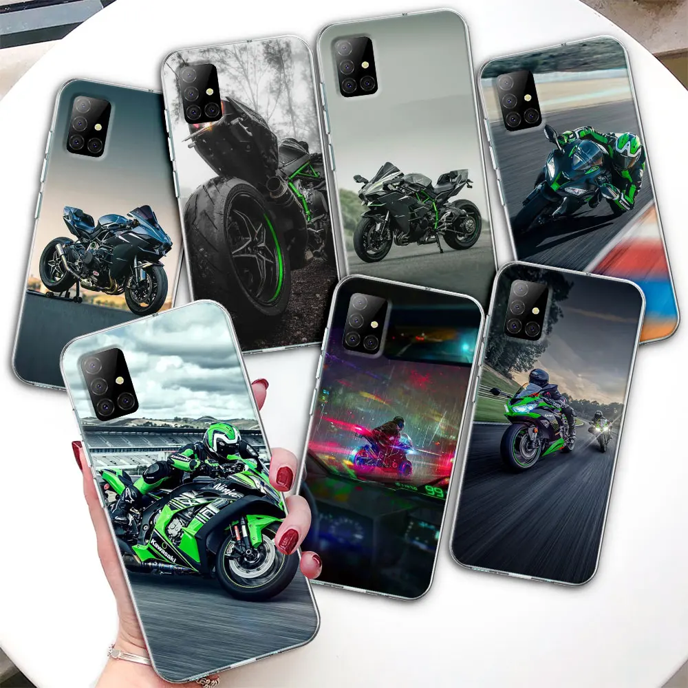 Phone Case for Samsung Galaxy A53 A54 A13 A52 A12 A51 A32 A71 A21s A31 A72 A41 A11 A42 A73 Transparent Cover K-Kawasakis Car