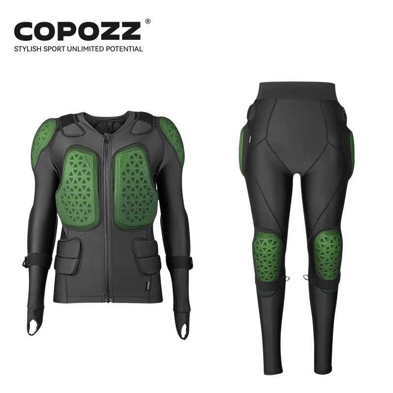 COPOZZ Protective Gear Suit Adults Motorcycle Ski Man Women ESA Armor Chest Knee Pad Sports Impact-resistant Jacket Pants