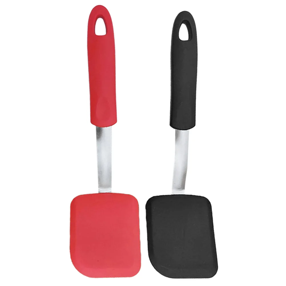 

2Pcs Silicone Small Mini Non Stick Kitchen Wok Pancake Stainless Steel H Small Spatula Silicone Mini Portable Cooking
