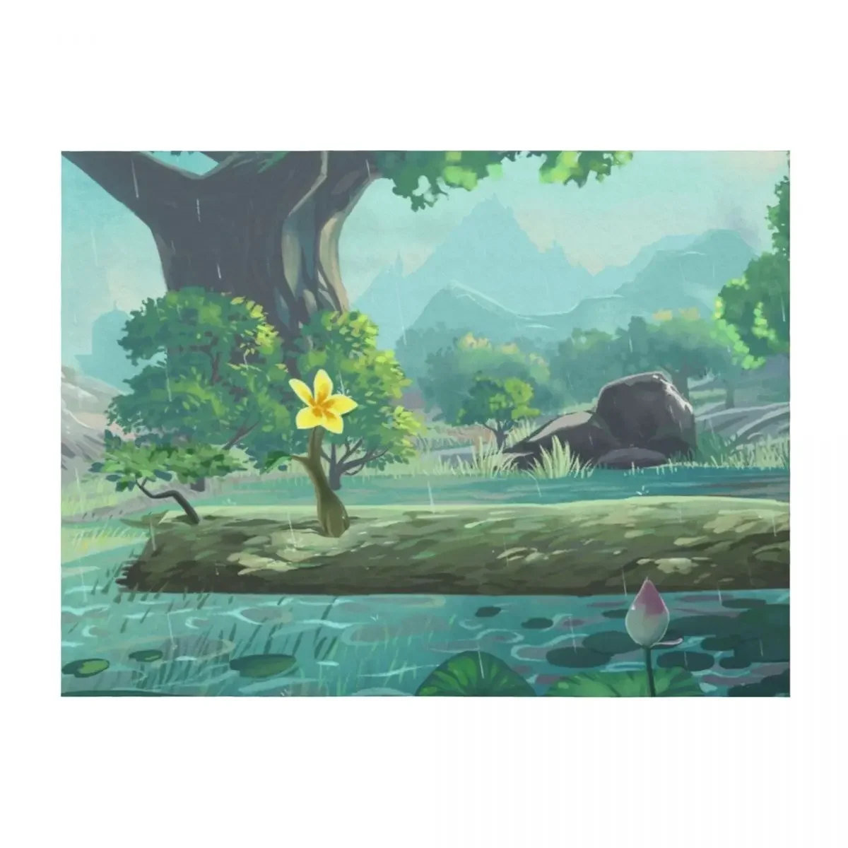 

Keya Pond Korok Flower Throw Blanket Luxury Brand Beach christmas gifts Vintage Blankets