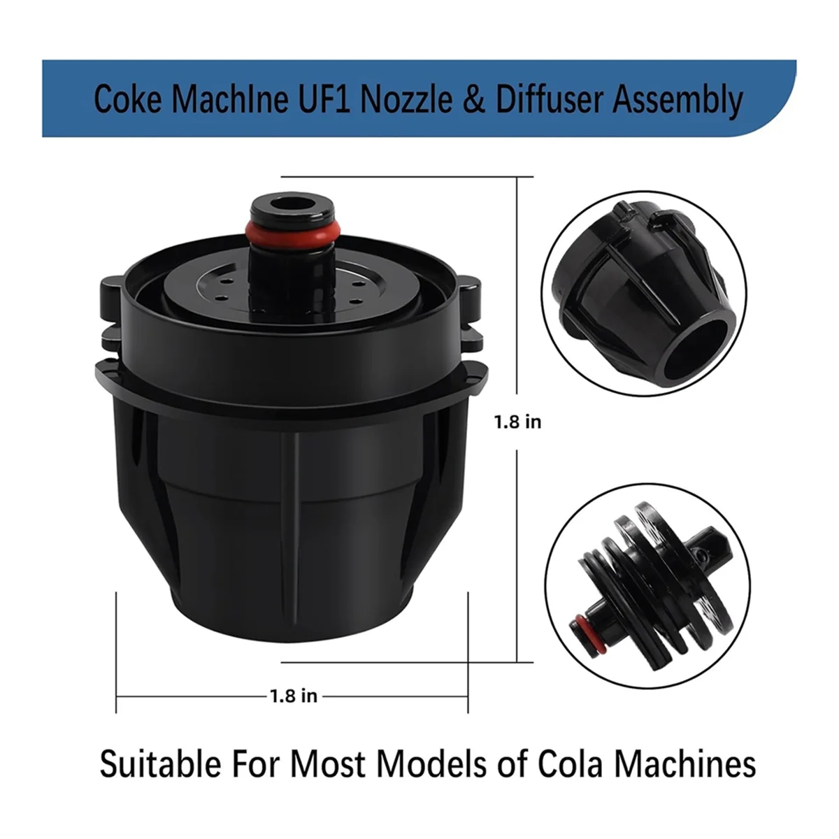 4 Pcs Nozzle and Diffusser Assembly for UF-1 Coke Machine Soda Inner Outer Valves Repair or Replacement