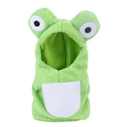 Plush BirdsWinter Warm Hat Hooded Clothes Funny Frog Shaped Flying Suit Parrots Costume Cosplay Outfit  Pet Bird Accessories