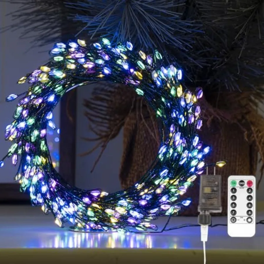 

Firecracker Fairy Lights, 20Feet 200Leds Waterproof Twinkle Lights Plug in, 8 Modes Remote String Light for Indoor Outdoor Chri