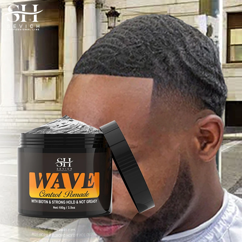 Pomada de cera estilo cabelo pomada de controle de onda natural para homens negros 360 estilo onda estilo creme de cabelo forte segurar pomada de cabelo de argila