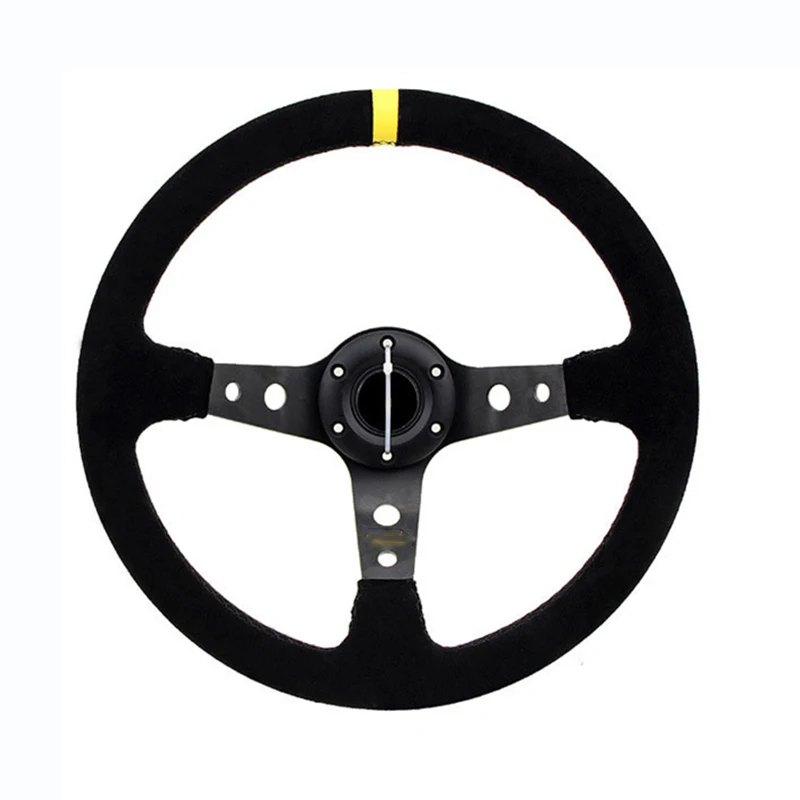 Car Modification Steering Wheel 14 Inch Frosted Personalized Competitive Racing Steering Wheel 350mm Suede Universal