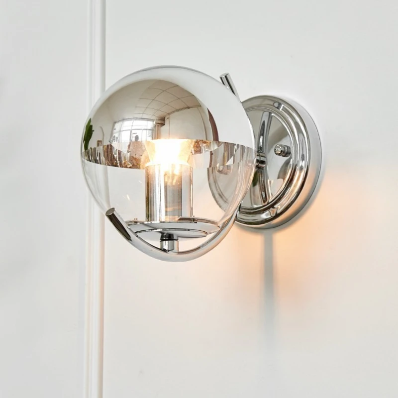 Italian Bauhaus Wall Lamps Silver Glass Bubble Ball Magic Bean Lamp Modern Minimalist Living Room Bedroom Bedside Wall Lights