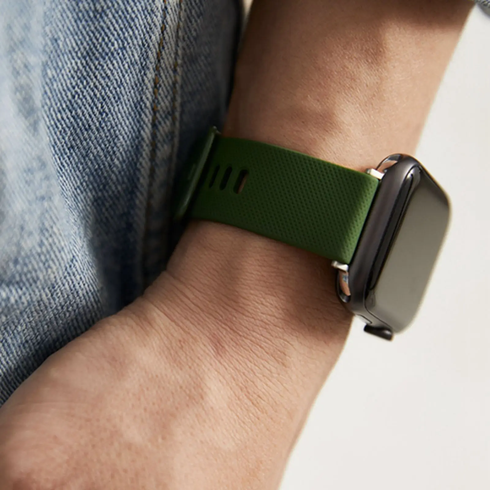 남성용 애플 워치 밴드 실리콘 루프, 아이워치 스트랩 고무