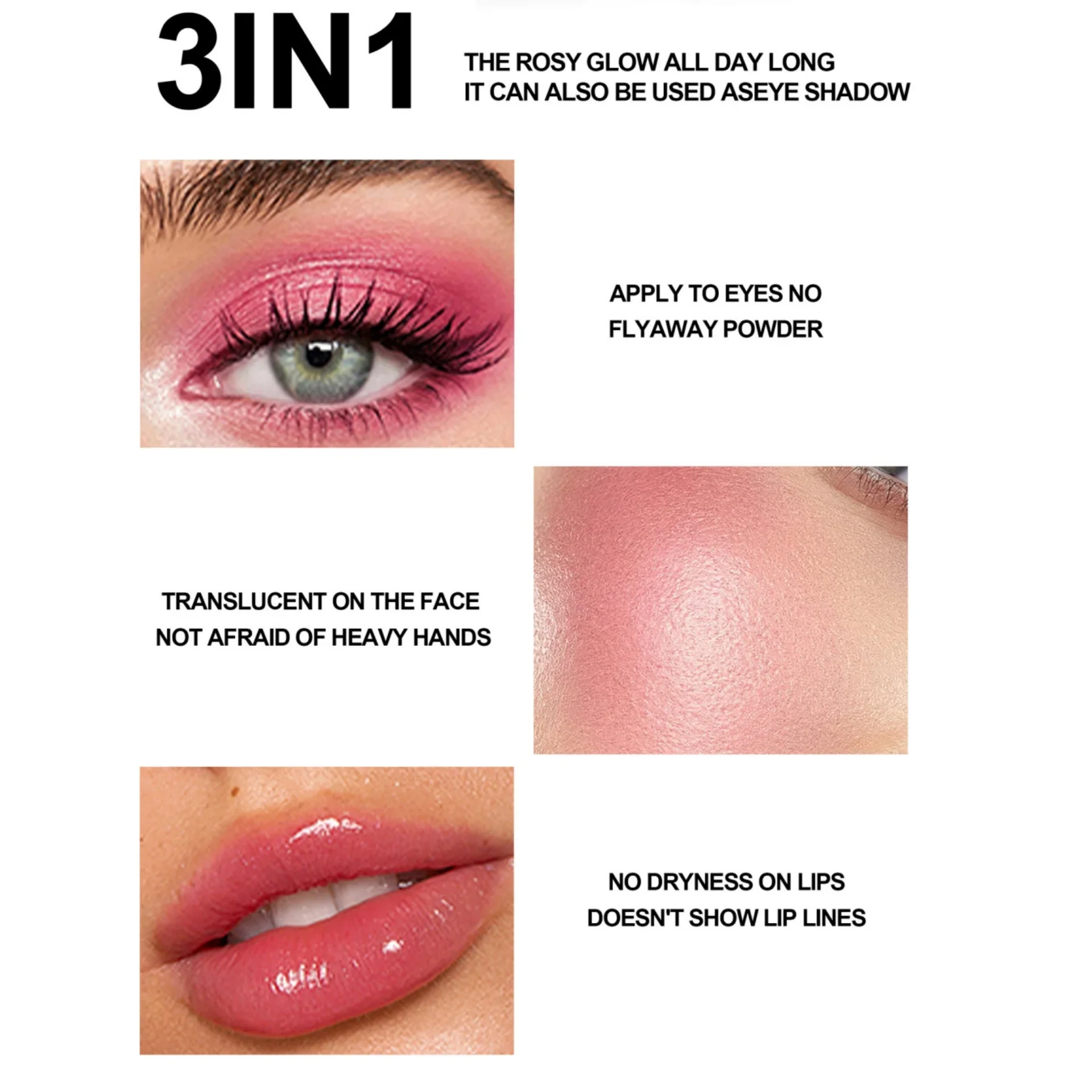 PH Bloom – fard à joues multi-usage, teinte avec dégradé, brillant, maquillage naturel pour le visage, Contour, poudre rose longue durée