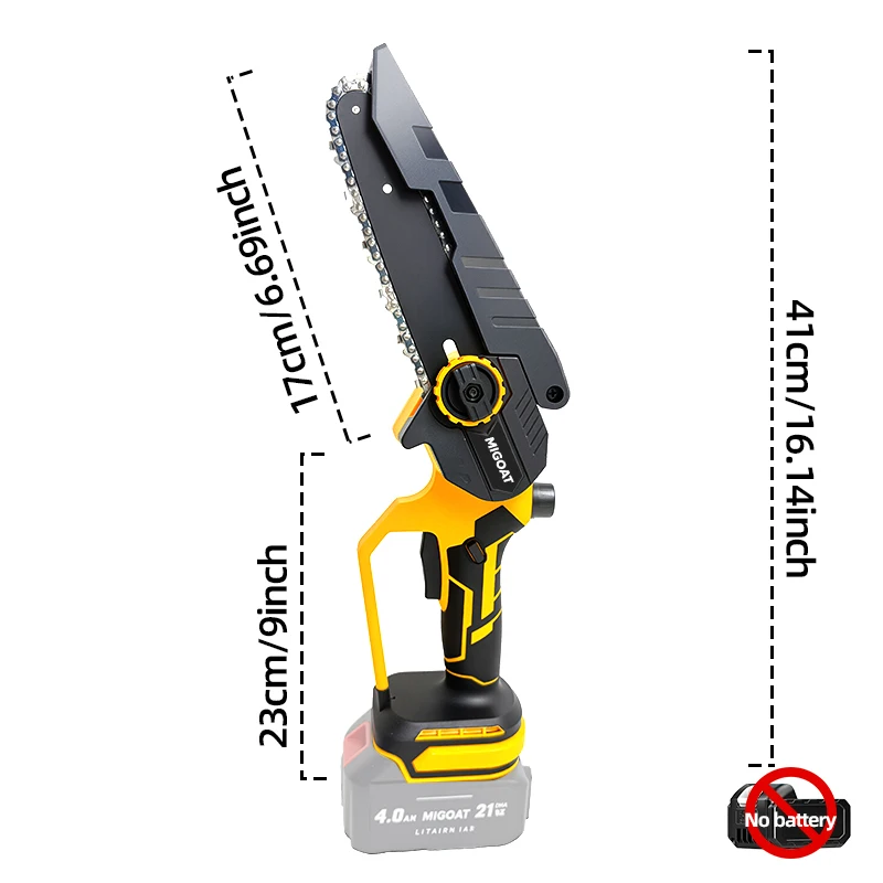 منشار MIGOAT Mini مقاس 6 بوصات، تصميم بيد واحدة للتقليم، منشار خشب محمول مع قفل أمان، لبطارية ماكيتا 18 فولت - 20 فولت #4
