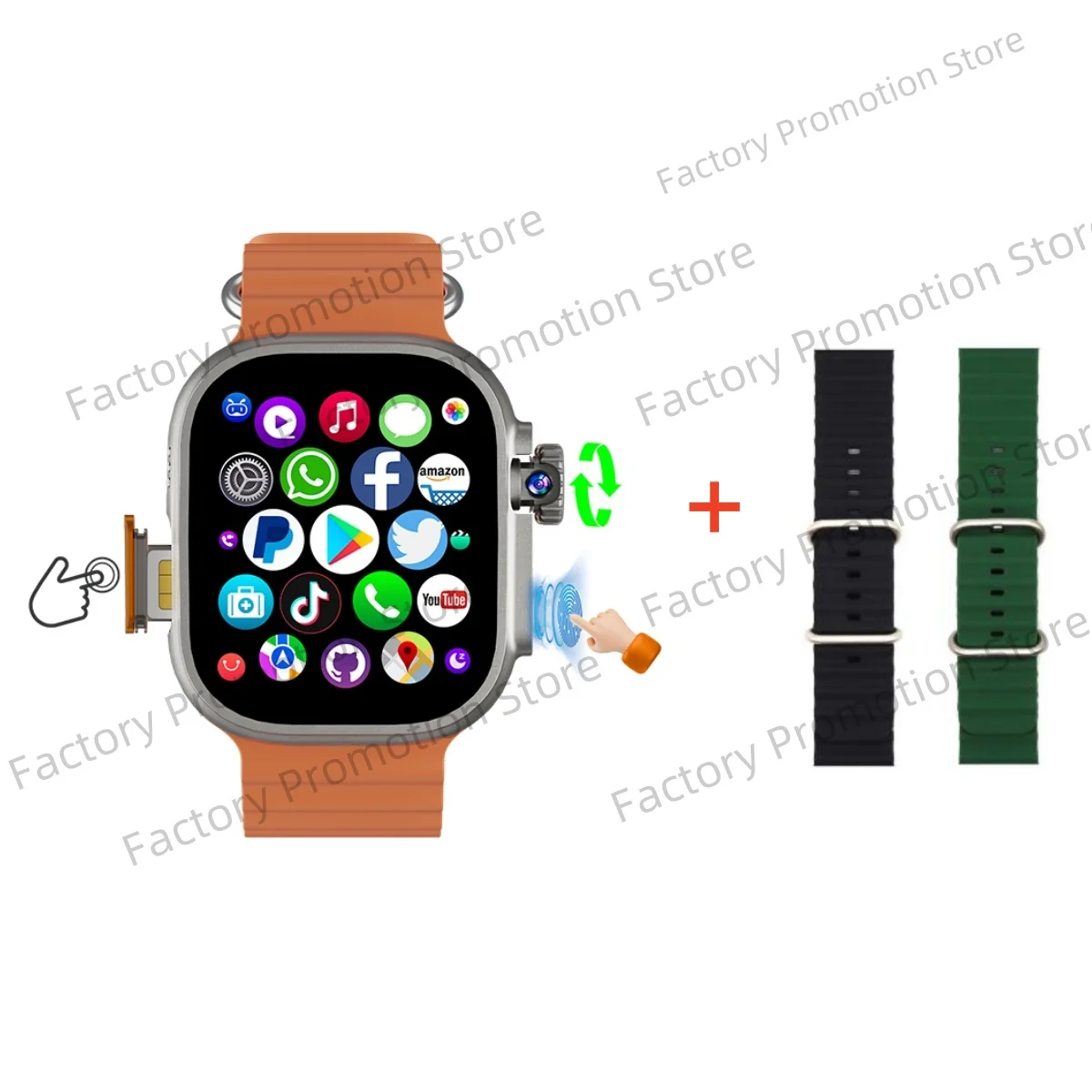

S10 Ultra 3 MAX Smartwatch Touch ID WIFI GPS NFC Smart Watch Men Women With 180° Roatting Camera 4G/5G Sim Card Slot Video Call