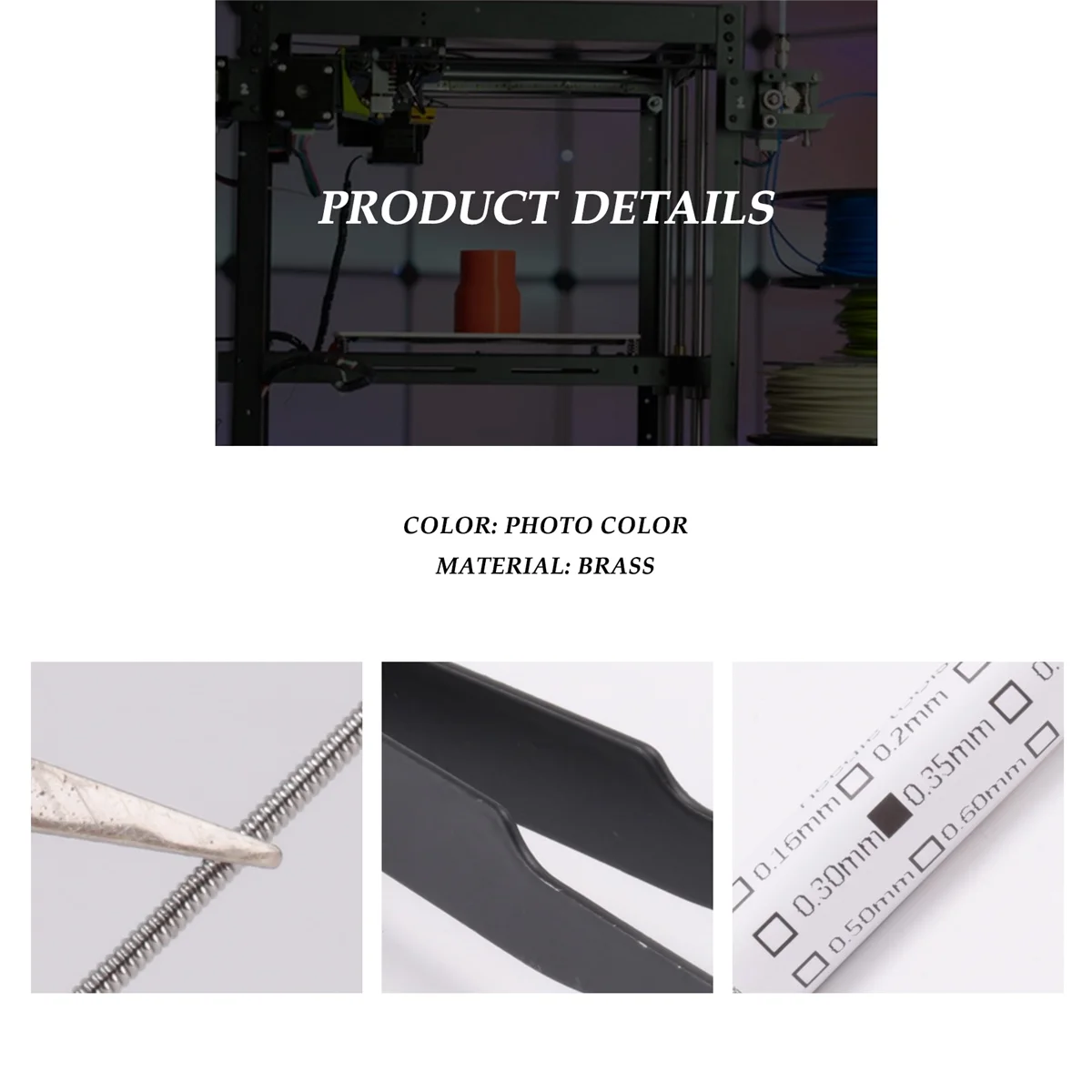 

21 Pieces 3D Printer Nozzle and Cleaning Kit 0.4 Mm Mk8 Nozzles 0.4 Mm Needles and 1 Pack Tweezers Tool Kit Stainless St G