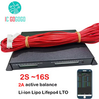 2A Balance 2S ~ 16S Lithium Battery Active Equalizer Bluetooth APP Li-ion Lipo Lifepo4 LTO Balancer JK 4S 7S 8S 10S 13S 48V 24V