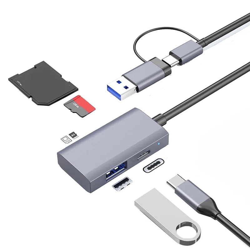 ¡Nuevo! ! Lector de tarjetas de memoria 4 en 1 USB 3,0 USB-C SD TF U disco OTG adaptador para Pro/Air 2023, Ipad Pro, Imac, superficie libro 3