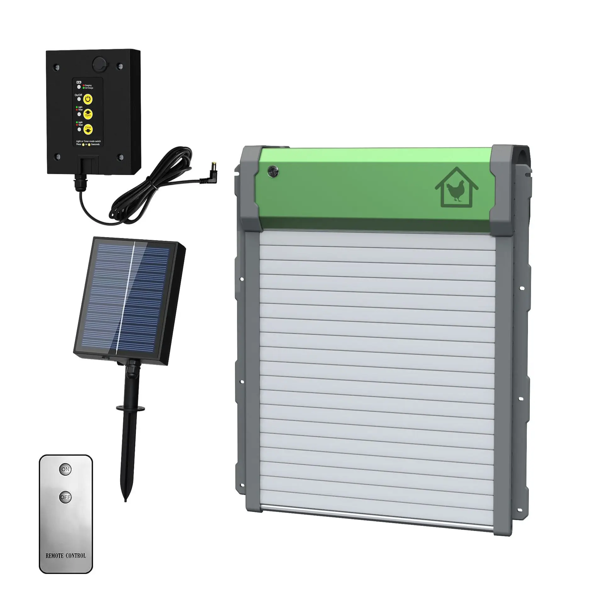 

Intelligent Chicken Coop Doors Rolling Shutter Door Light Sensing/remote Control/manual/timing Switch Door Pet Supplie