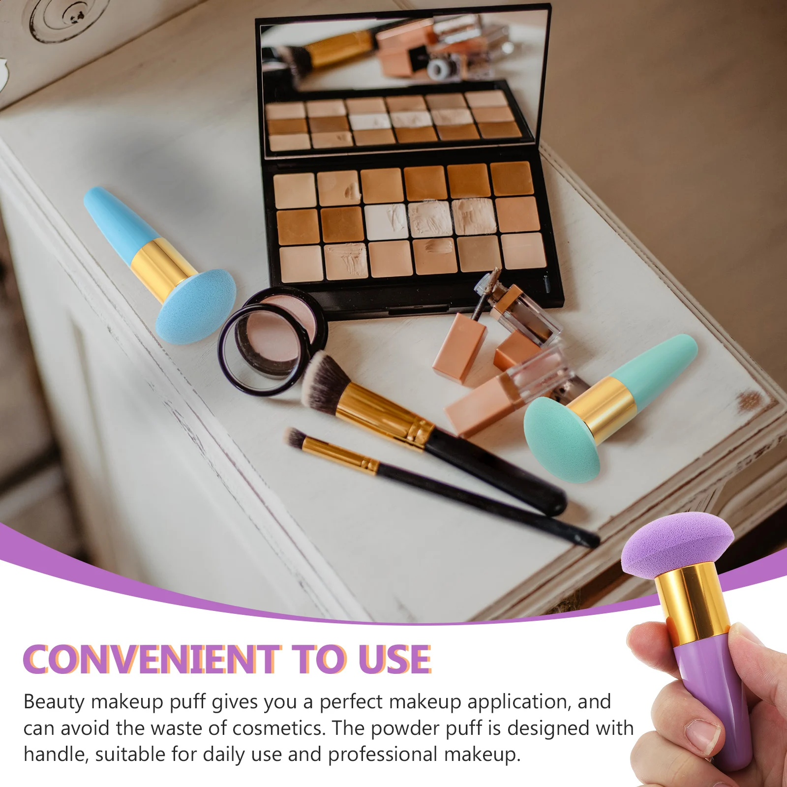 

4pcs Makeup Puff High-Quality Washable Powder Applicator For Smooth Foundation Application Latex-Free Tools