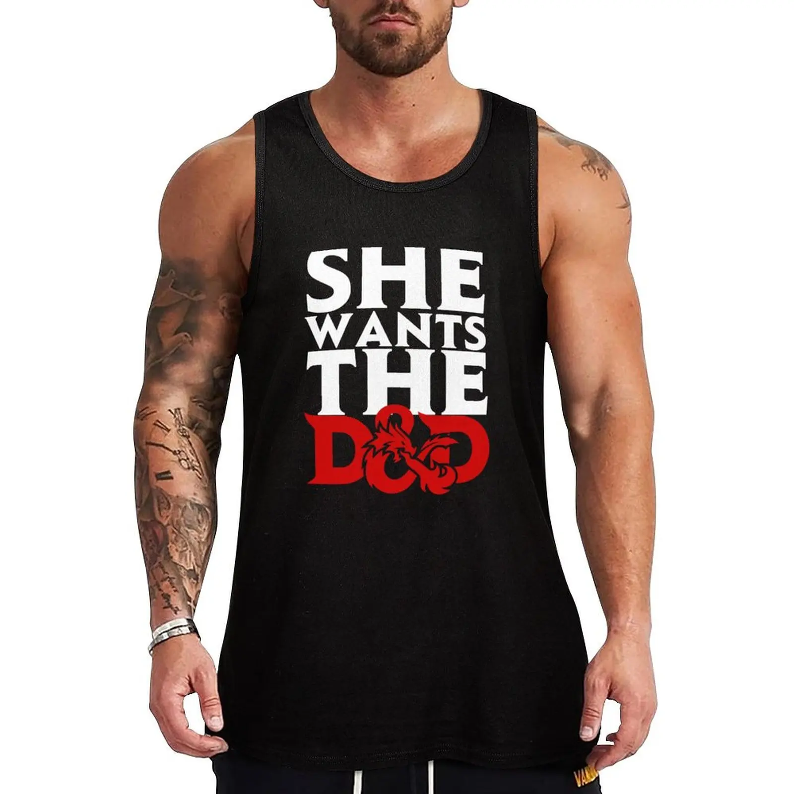 

She Wants The D & D Tank Top gym clothes men fashion 2024 man gym training accessories T-shirt man