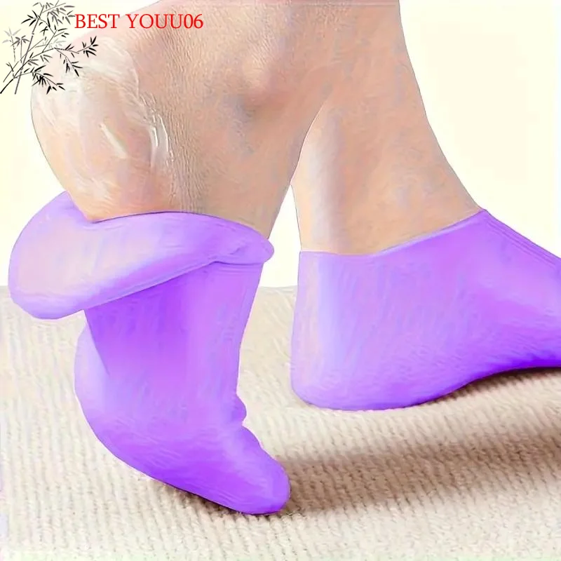 Hot 1pair Silicone Moisturizing Foot Sock For Dry Cracked Feet Foot Care Socks Spa Pedicure Socks Massage Moisturizing Gel Sock view 2