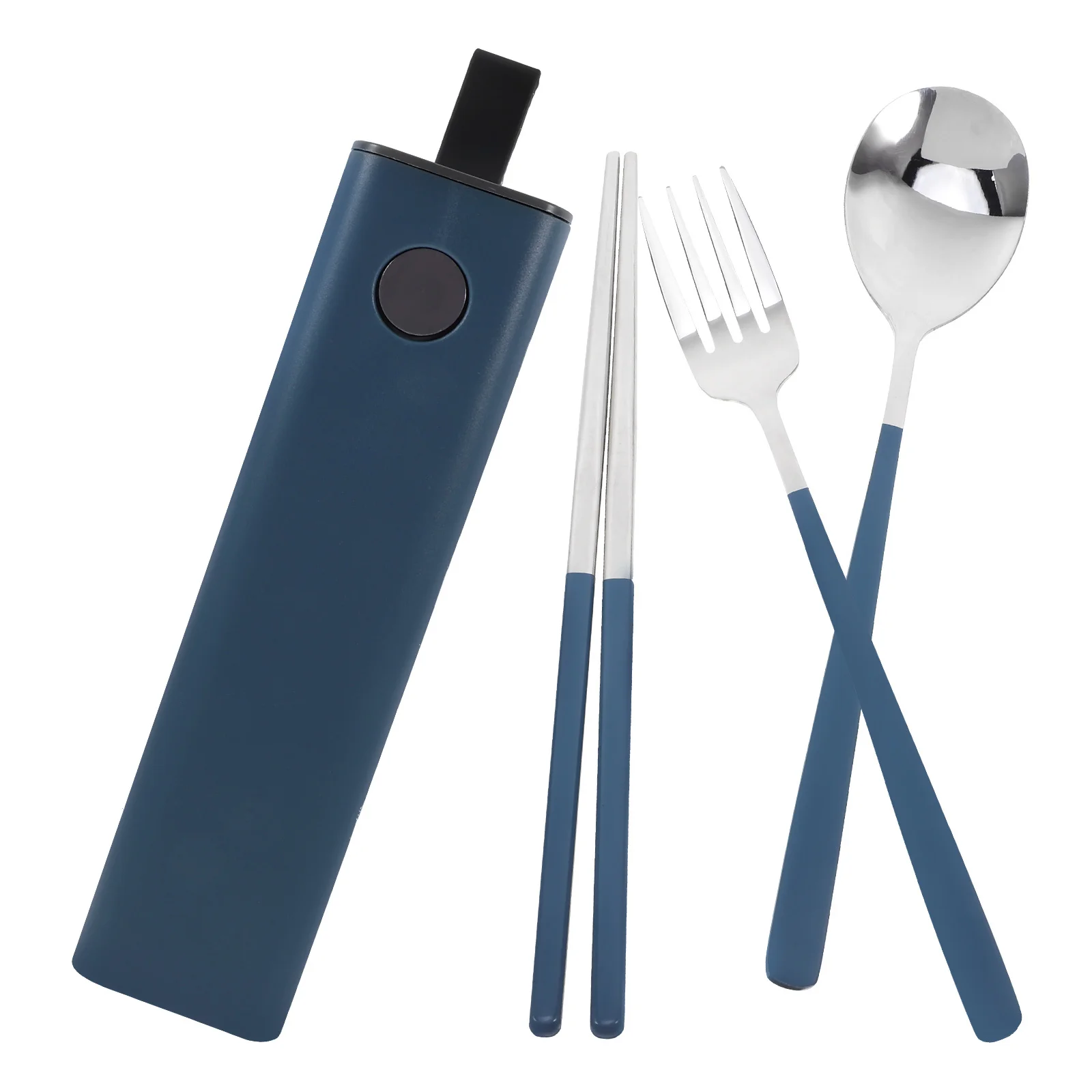 

1Set Portable Cutlery Set Stainless Steel PP Travel Utensils Camping Fork Spoon Chopsticks Case Outdoor Lunch Silverware Set