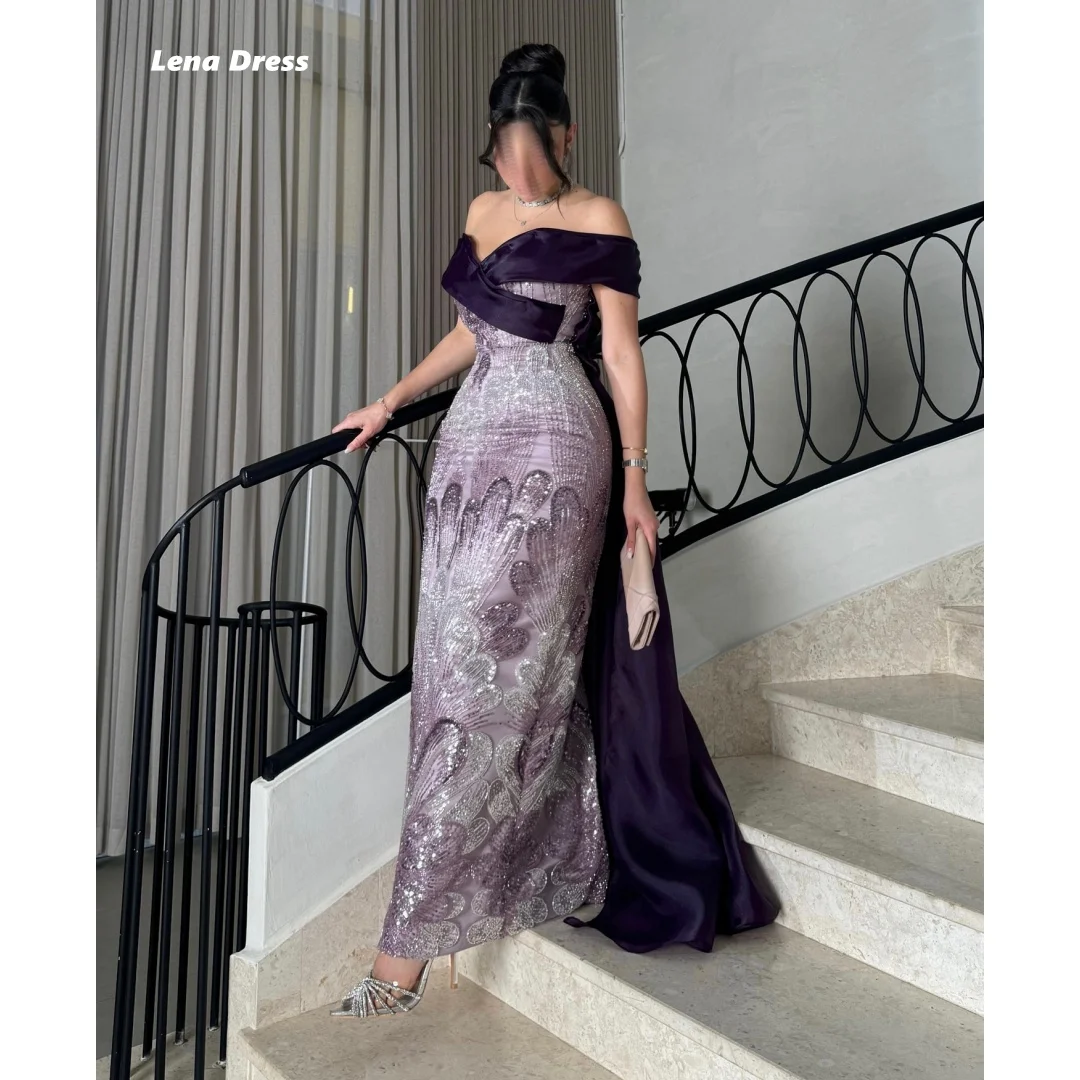 

Lena Блестящие платья для выпускного вечера 2025 Роскошное женское элегантное вечернее платье для женщин 2025 с открытыми плечами на заказ Вечернее платье русалки на свадьбу