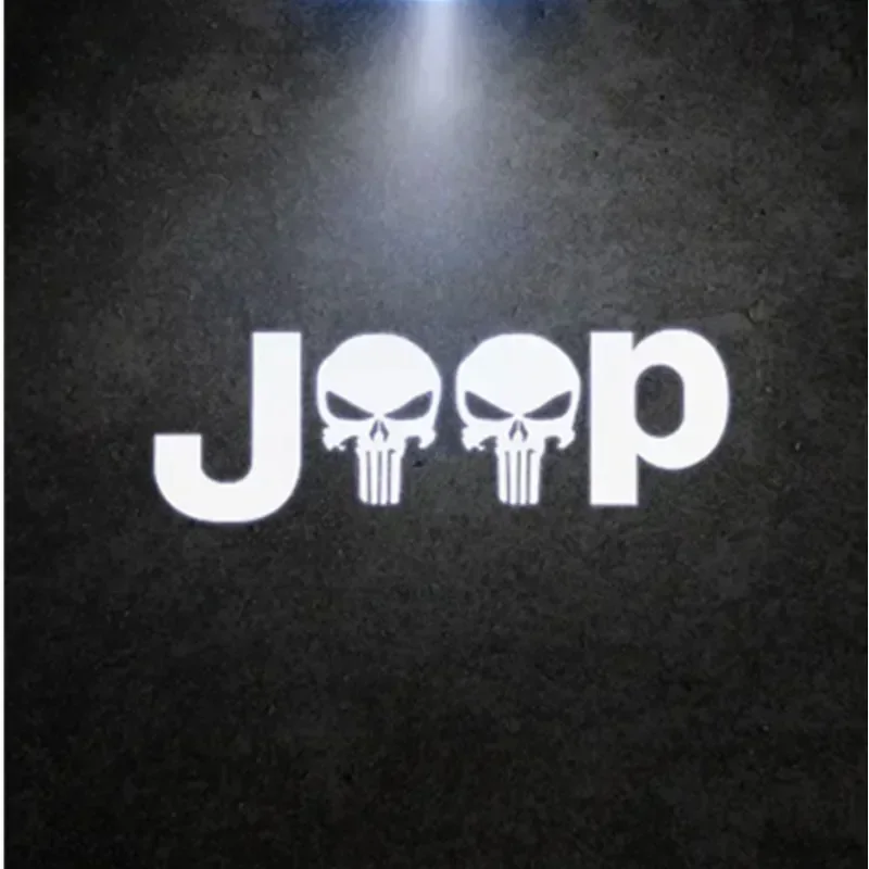 

2PCS New Universal Door Welcome Lights LED Logo Projector For Jeep LOGO Ghost Shadow Welcome Lamp Auto Accessories Decor Lights