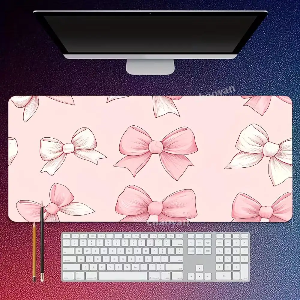 

Pink bow Mouse Pad Large Computer Office Game Table Mats XXL Rubber Anti-slip Gaming Keyboard Mousepads Long Desk Pads