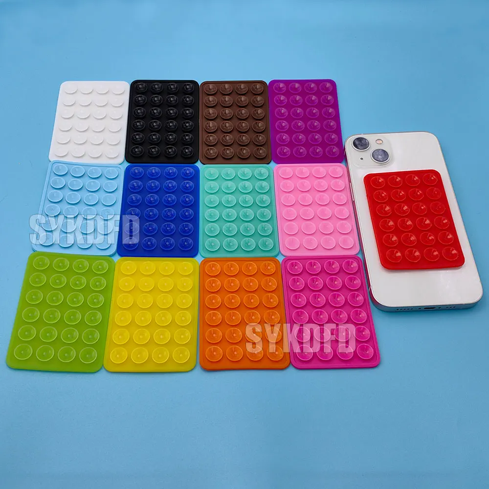 Double Side Backed Silicone Suction Pad For Mobile Phone Fixture Suction Cup Backed Self-adhesive Silicone Rubber Sucker Pad