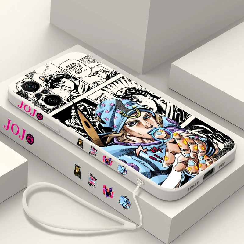 Jojos Bizarre Adventure For Xiaomi Redmi Note 13 12 12Pro 11 11S 11T 10S 10 Pro Plus 5G Liquid Left Rope Phone Case