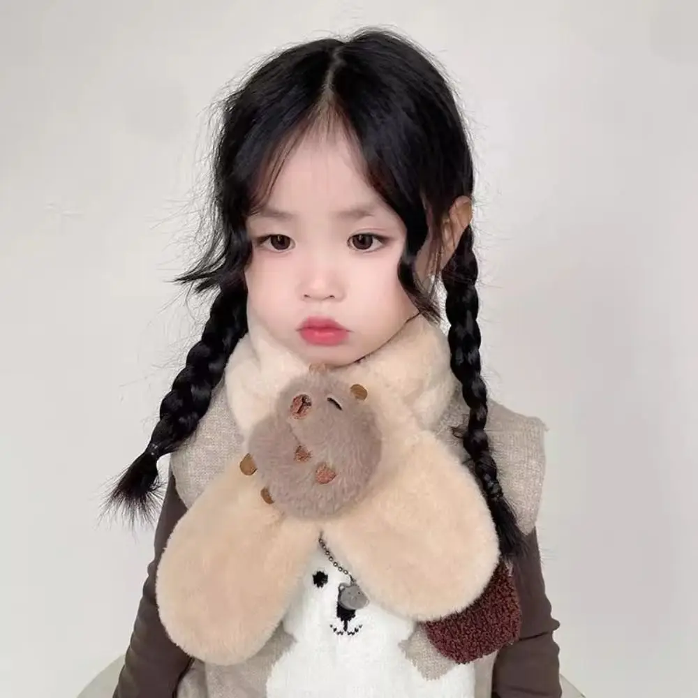 All-match Plush Kapybara Cachecol Engrossado Quente Caroon Lenços Lenços Envoltórios Outono e Inverno