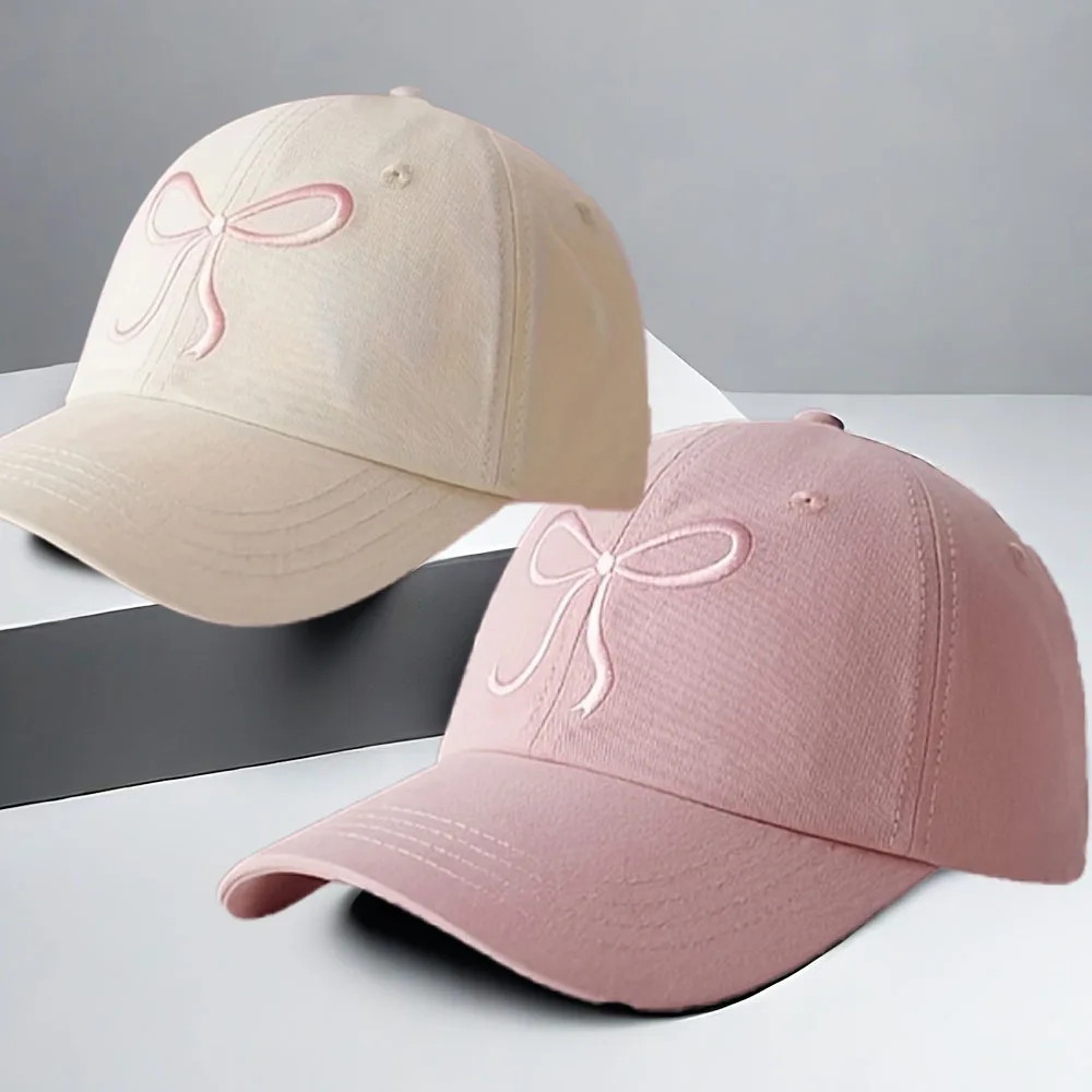 

1Pcs/2Pcs Women's Baseball Cap with Bow Embroidery, Cute and Exquisite, Interchangeable for Wearing, Suitable for Gift Giving