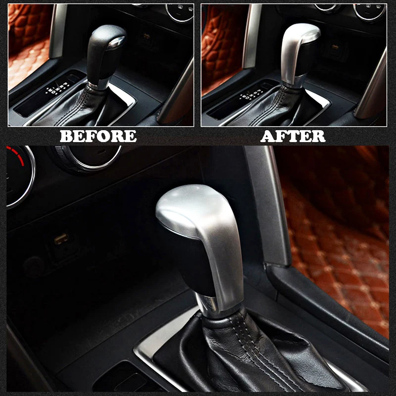 Fit For Mazda CX-5 CX5 2012 2013 2014 2015 2016 Chrome Gear Shift Knob Sequin Trim Cover Interior Badge Garnish Molding Cap Lid