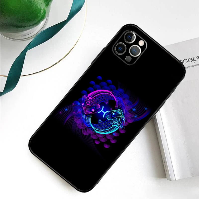 Zodiac Signs Phone Case For iPhone 14 11 12 13 Pro X XR XS Max 6 6S 7 8 Plus SE 2020 Back Cover