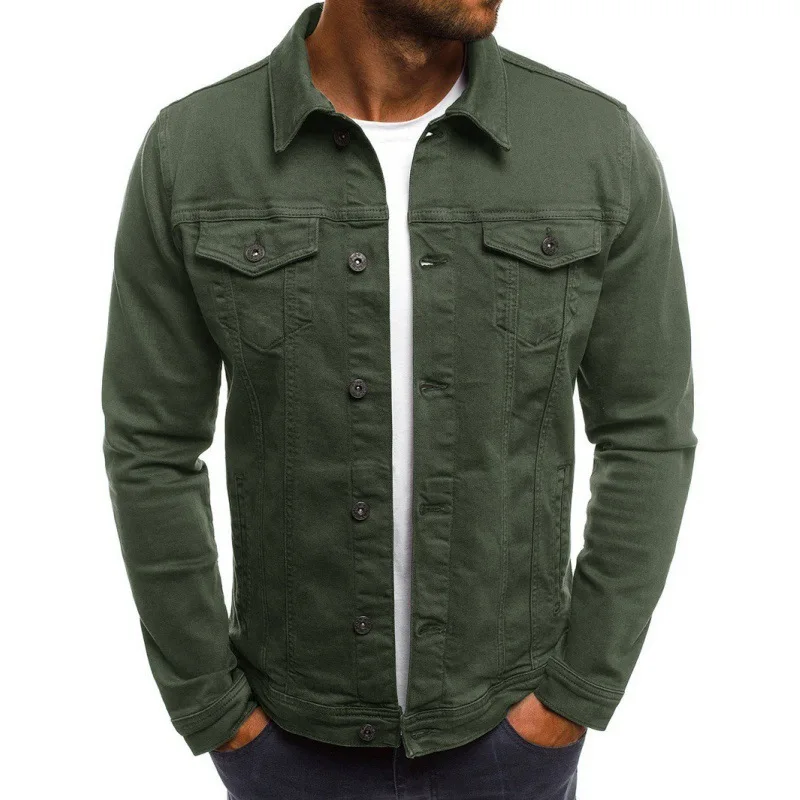 Retro Multiple pockets Men's denim Jacket 2025 Spring and Autumn Men's fashionable versatile slim fit Jacket coat