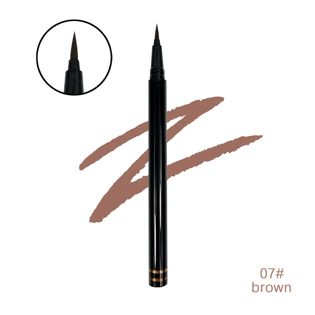 Delineador de marca própria com logotipo personalizado, 10 cores, à prova d'água, sem manchas, pigmento preto de secagem rápida, longa duração, maquiagem sem manchas, atacado