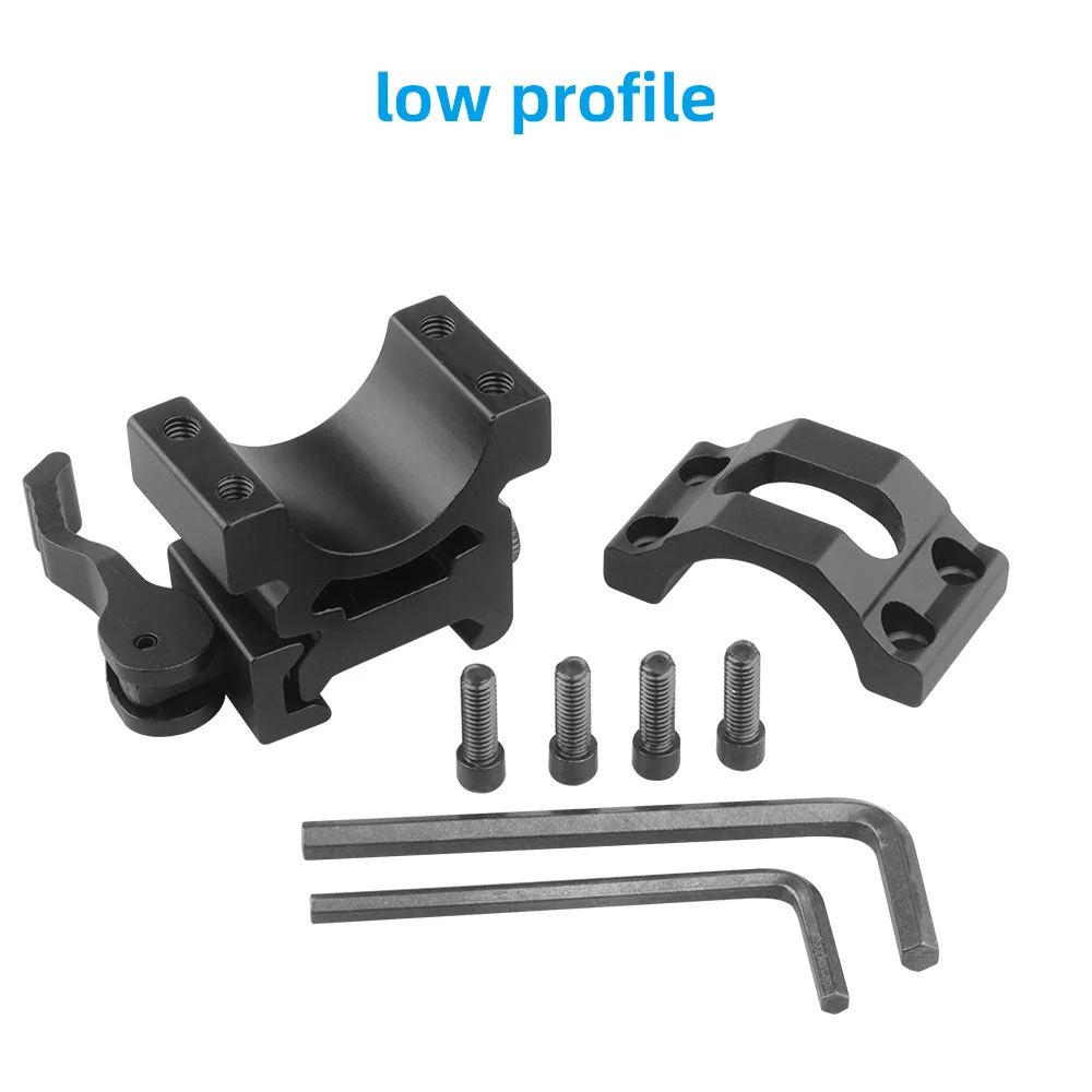 25.4mm QD スコープマウントリング 20mmレール クイックリリース トイガン 光学ライフルスコープサイトマウントアダプター レーザーフラッシュライトホルダー