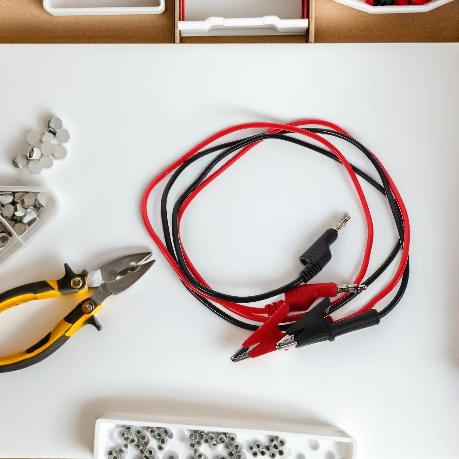 6 قطعة موصلات الاختبار الكهربائية الموز التوصيل التمساح كليب سلك اختبار الجهد المستقر لأدوات المختبرات اختبار قابس الموز