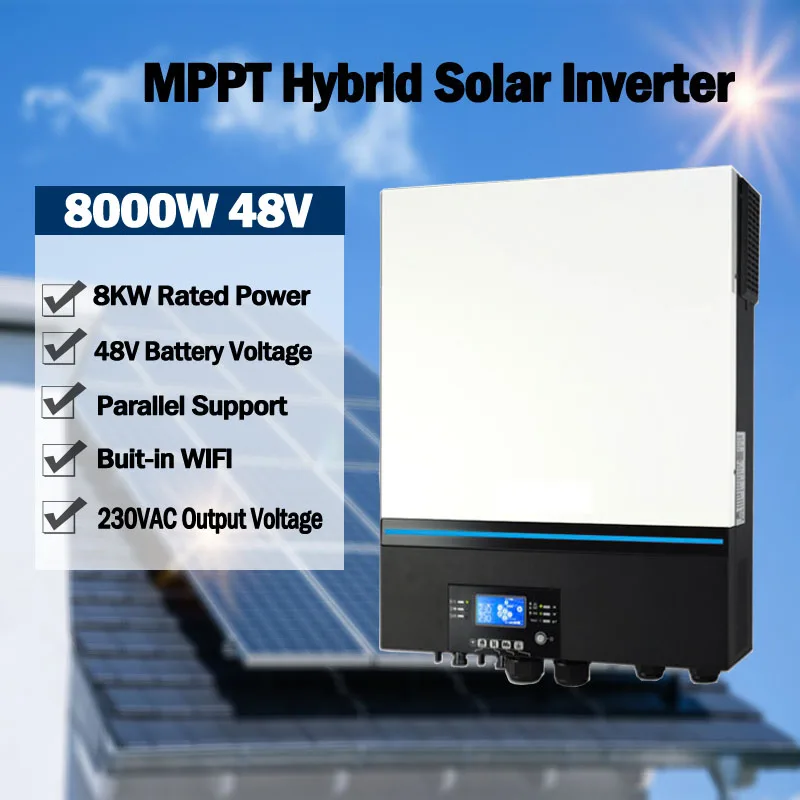 Parallel MAX-8000W MPPT Off-grid Solar/PV Inverter High Frequency Solar Inverter Home Energy Storage Inverter 48VDC 230Vac WIFI